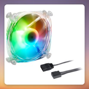 Sharkoon SHARK Disc PWM RGB 120 mm Case Fan, Transparent