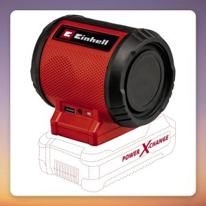 Einhell TC-SR 18 Li BT Portable Bluetooth 5.0 Speaker, Red, Power X-Change (Battery Not Included)