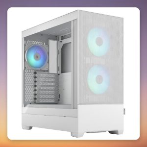 Fractal Design Pop Air RGB ATX Mid Tower Case, White, Tempered Glass, 3x ARGB Fans