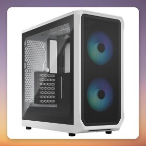 Fractal Design Focus 2 RGB White TG Clear Tint ATX Mid-Tower Case, White