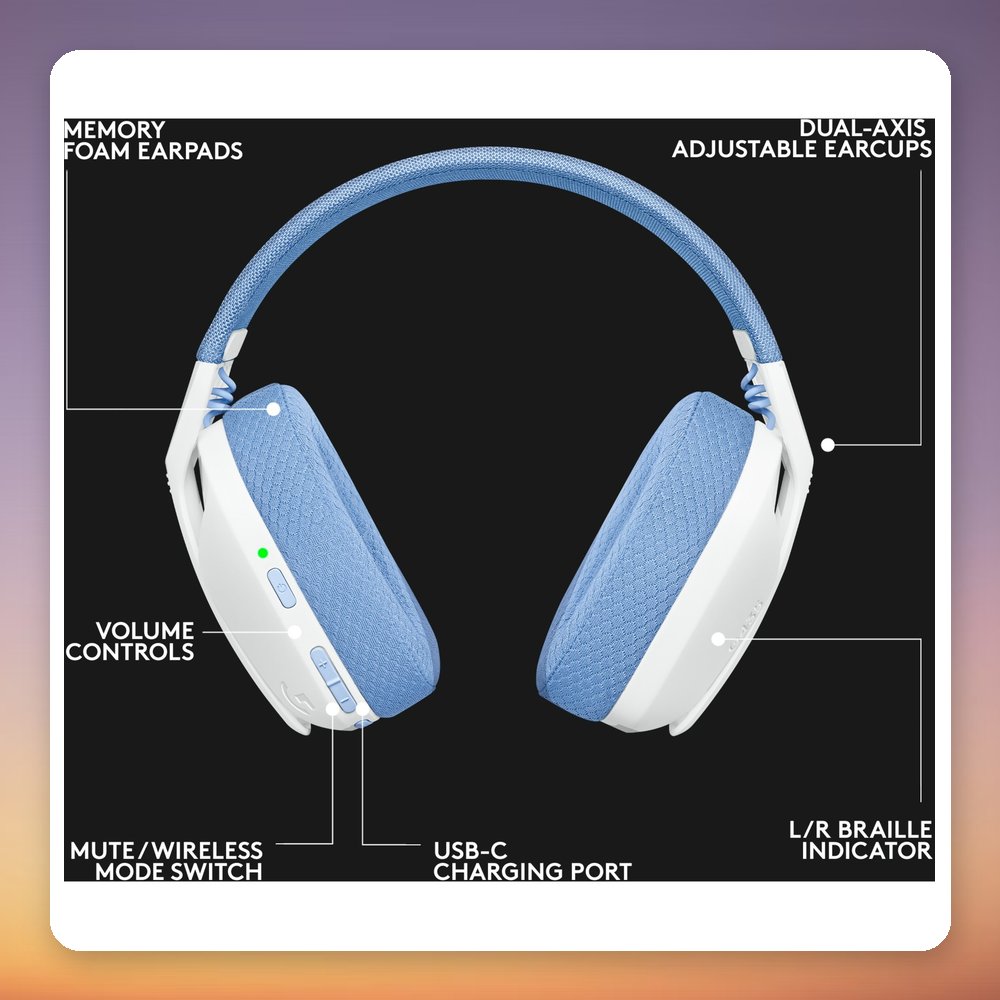 Logitech G435 LIGHTSPEED Wireless Gaming Headset, White, USB-C, Bluetooth – image 4