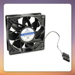 Inter-Tech DFG12038B12DN 120 mm 38 mm Thick High-Pressure Case Fan, 5,500 RPM, Bulk