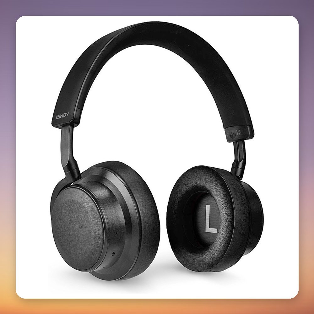 Lindy LH900XW Wireless Over-Ear Headphones, Hybrid ANC, Bluetooth 5.0, Black – image 3
