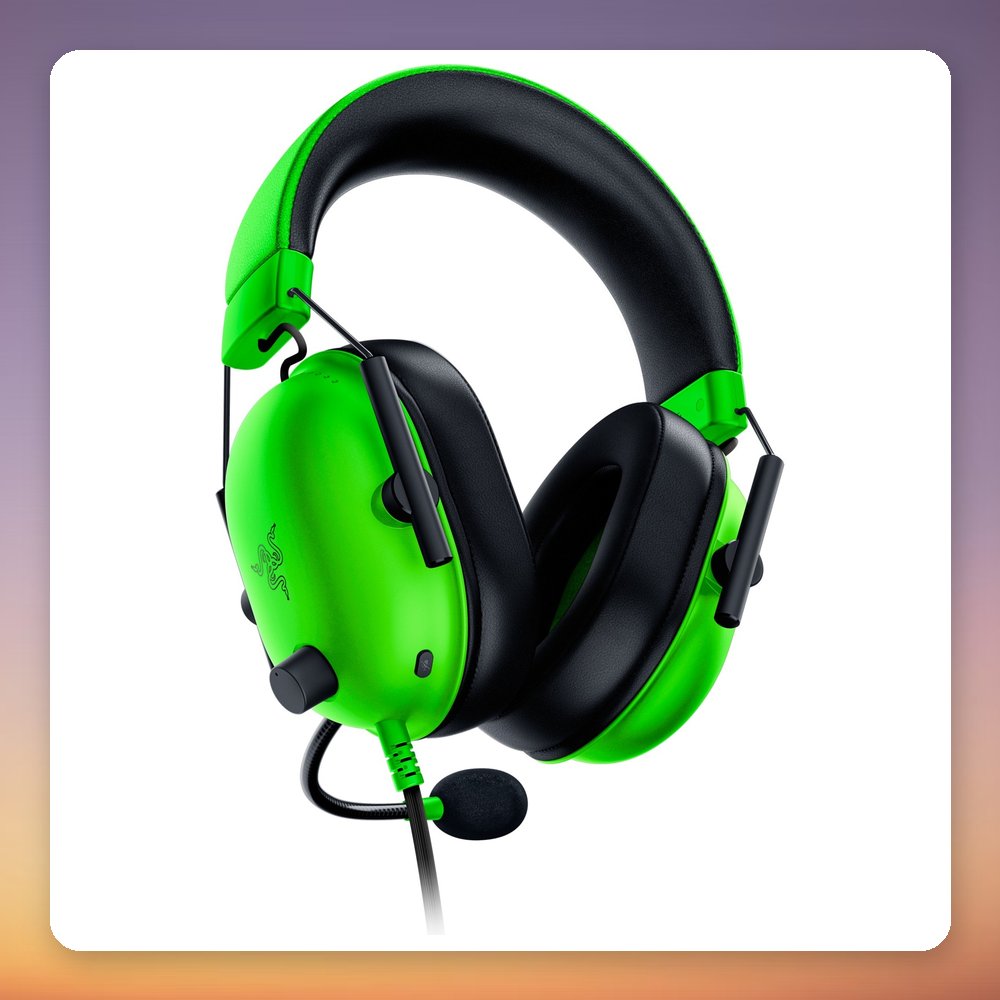 Razer BlackShark V2 X Wired Gaming Headset, 50 mm TriForce Drivers, 3.5 mm, Green/Black