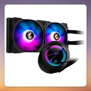 GigaByte AORUS WATERFORCE 280 mm AIO Liquid CPU Cooler, ARGB, Black