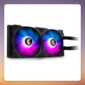 GigaByte AORUS WATERFORCE 280 mm AIO Liquid CPU Cooler, ARGB, Black