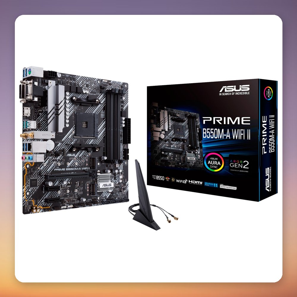 ASUS PRIME B550M-A WIFI II AMD B550 Socket AM4 Micro ATX Motherboard