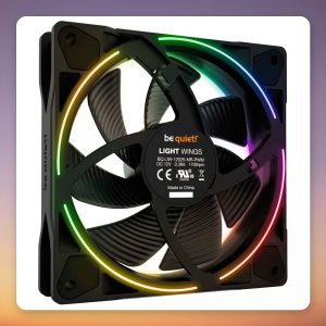 be quiet! Light Wings 120 mm ARGB PWM Case Fan, Black, Single Pack