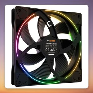 be quiet! Light Wings PWM 140 mm ARGB Case Fan, Black, Single Pack