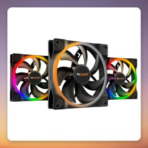 be quiet! Light Wings PWM 140 mm ARGB Case Fans, Black, Triple Pack with ARGB Hub