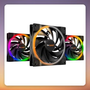 be quiet! Light Wings 140 mm PWM High-Speed ARGB Fan, Black, 3-Pack with ARGB Hub
