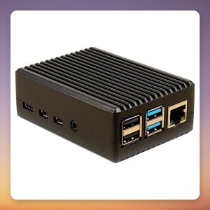 Inter-Tech ODS-716 Aluminium Case for Raspberry Pi 4 Model B, Black