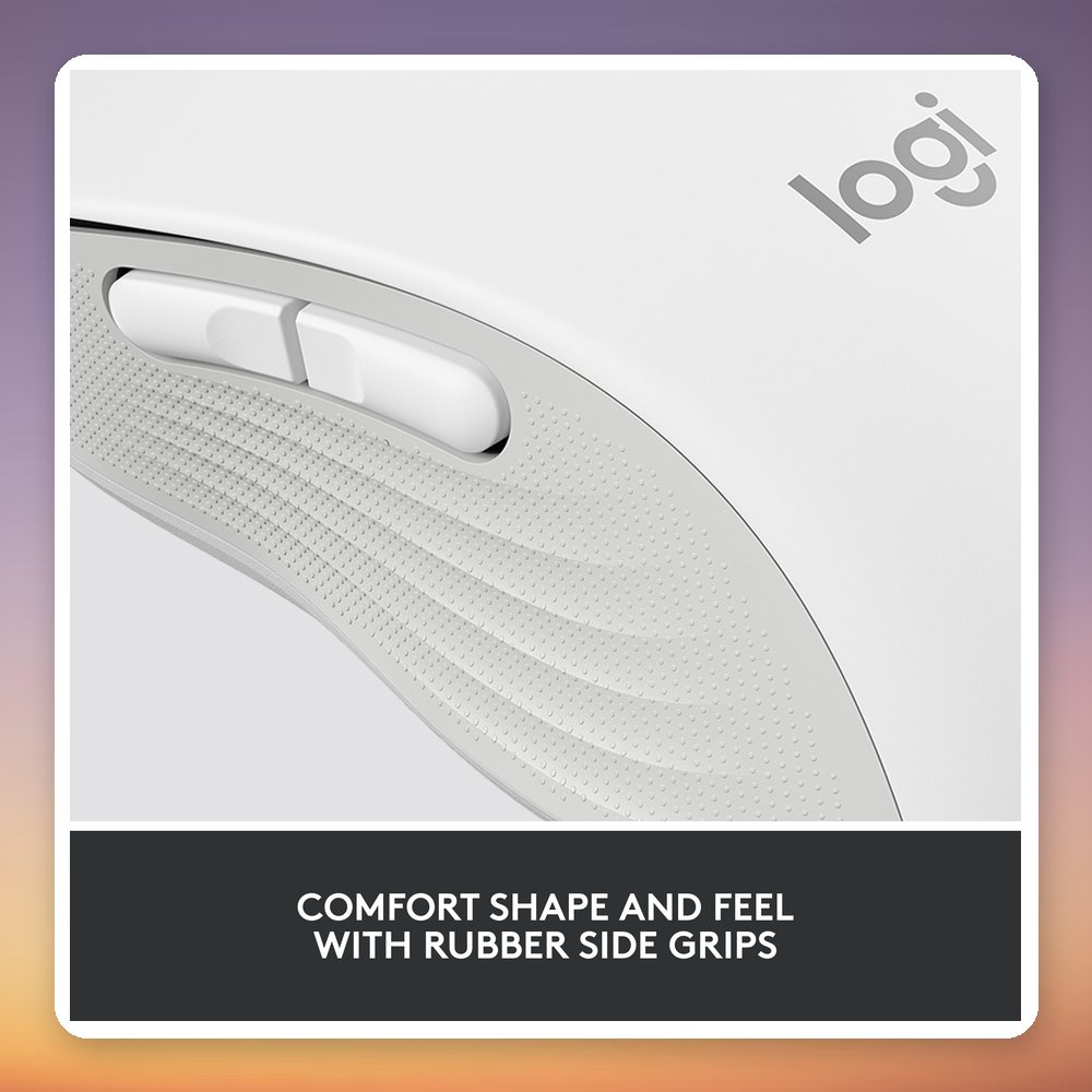 Logitech Signature M650 L Wireless Mouse, White, Size L, Bluetooth / Logi Bolt – image 3