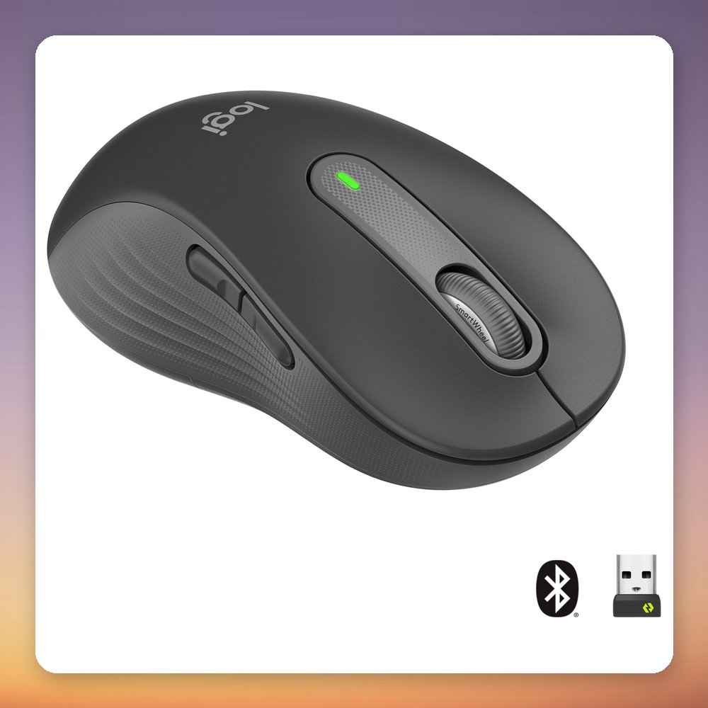 Logitech Signature M650 L Left-Handed Wireless Mouse, Graphite, Bluetooth / Logi Bolt