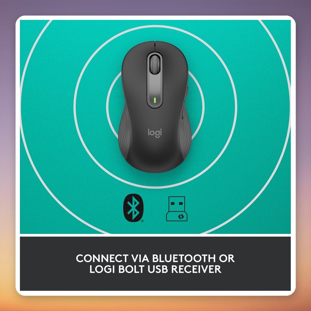 Logitech Signature M650 L Left-Handed Wireless Mouse, Graphite, Bluetooth / Logi Bolt – image 5