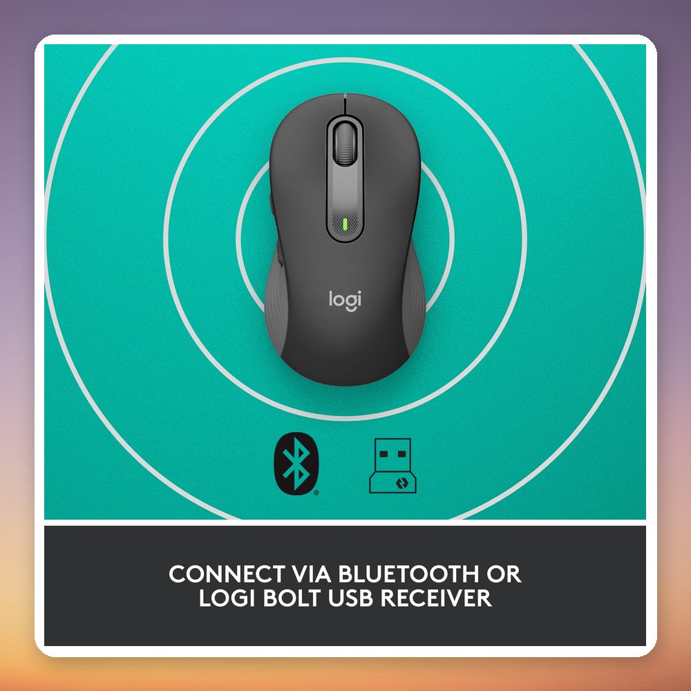 Logitech Signature M650 Wireless Mouse, Graphite, Size M, Bluetooth & Logi Bolt – image 6