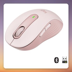 Logitech Signature M650 Wireless Mouse, Size M, Rose, Bluetooth & Logi Bolt