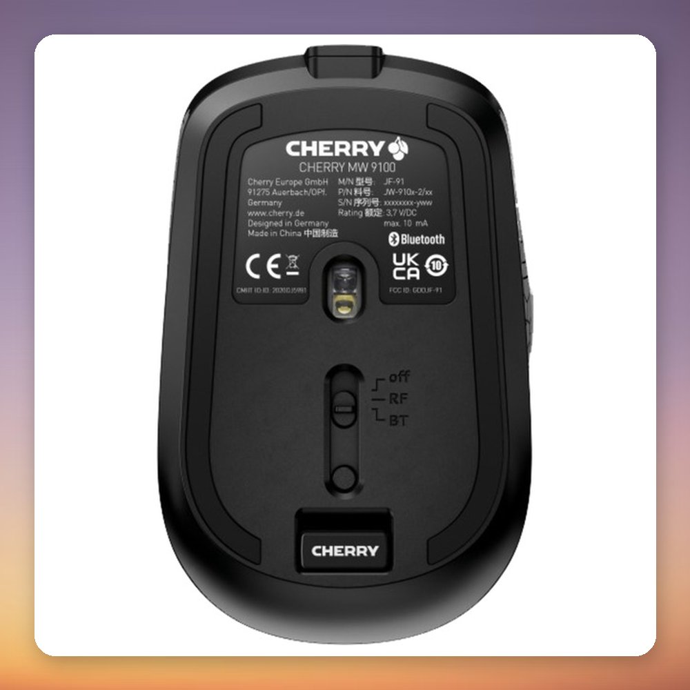 Cherry MW 9100 Wireless Mouse, 2400 DPI, 2.4 GHz & Bluetooth, Rechargeable, Black – image 3