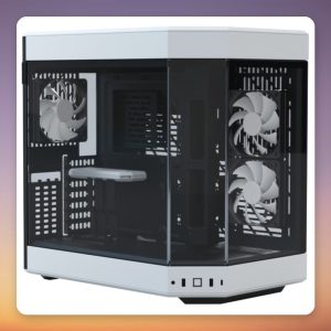 HYTE Y60 Mid-Tower Case, White/Black, Tempered Glass, E-ATX, Vertical GPU