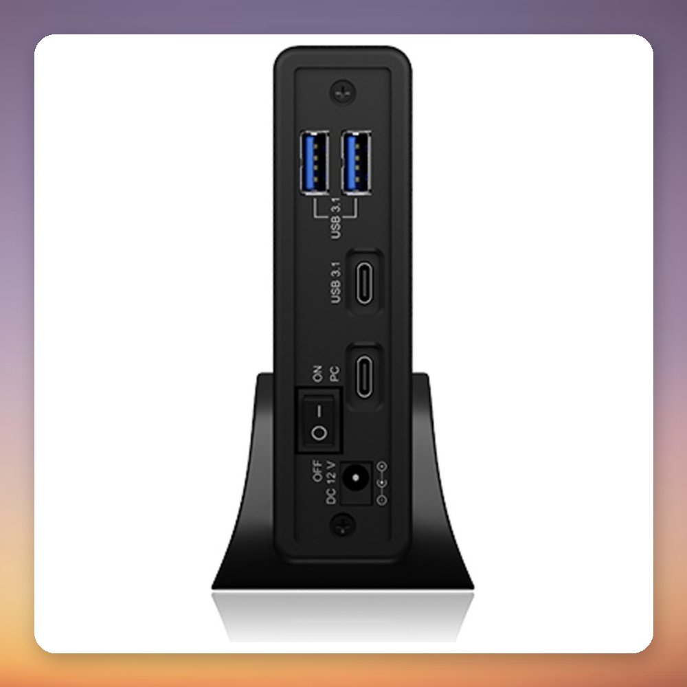Icy Box IB-382H-C31 USB 3.2 Gen 2 2.5/3.5" HDD/SSD Enclosure with 3-Port USB Hub – image 4
