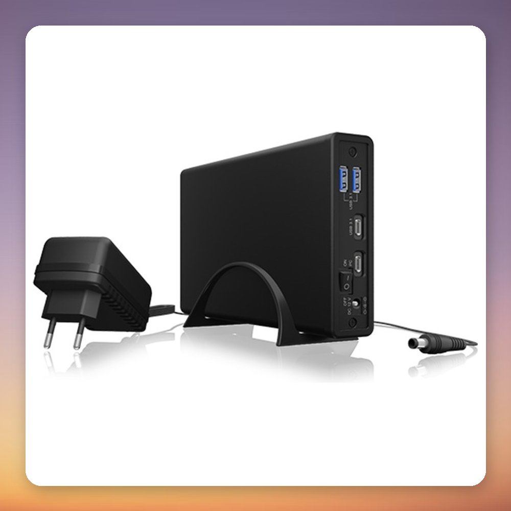 Icy Box IB-382H-C31 USB 3.2 Gen 2 2.5/3.5" HDD/SSD Enclosure with 3-Port USB Hub – image 5