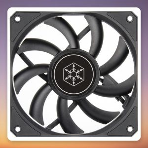 Silverstone Air Slimmer 120 ARGB SST-AS120B 120 mm PWM Slim Case Fan, Black/Transparent