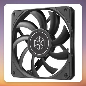 Silverstone Air Slimmer 120 ARGB SST-AS120B 120 mm PWM Slim Case Fan, Black/Transparent