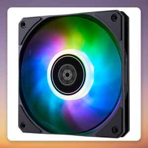 SilverStone Air Slimmer 120 ARGB 120 mm Slim PWM Fan, Black/Transparent, 15 mm Thick