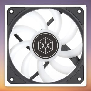 SilverStone Air Slimmer 120 ARGB 120 mm Slim PWM Fan, Black/Transparent, 15 mm Thick