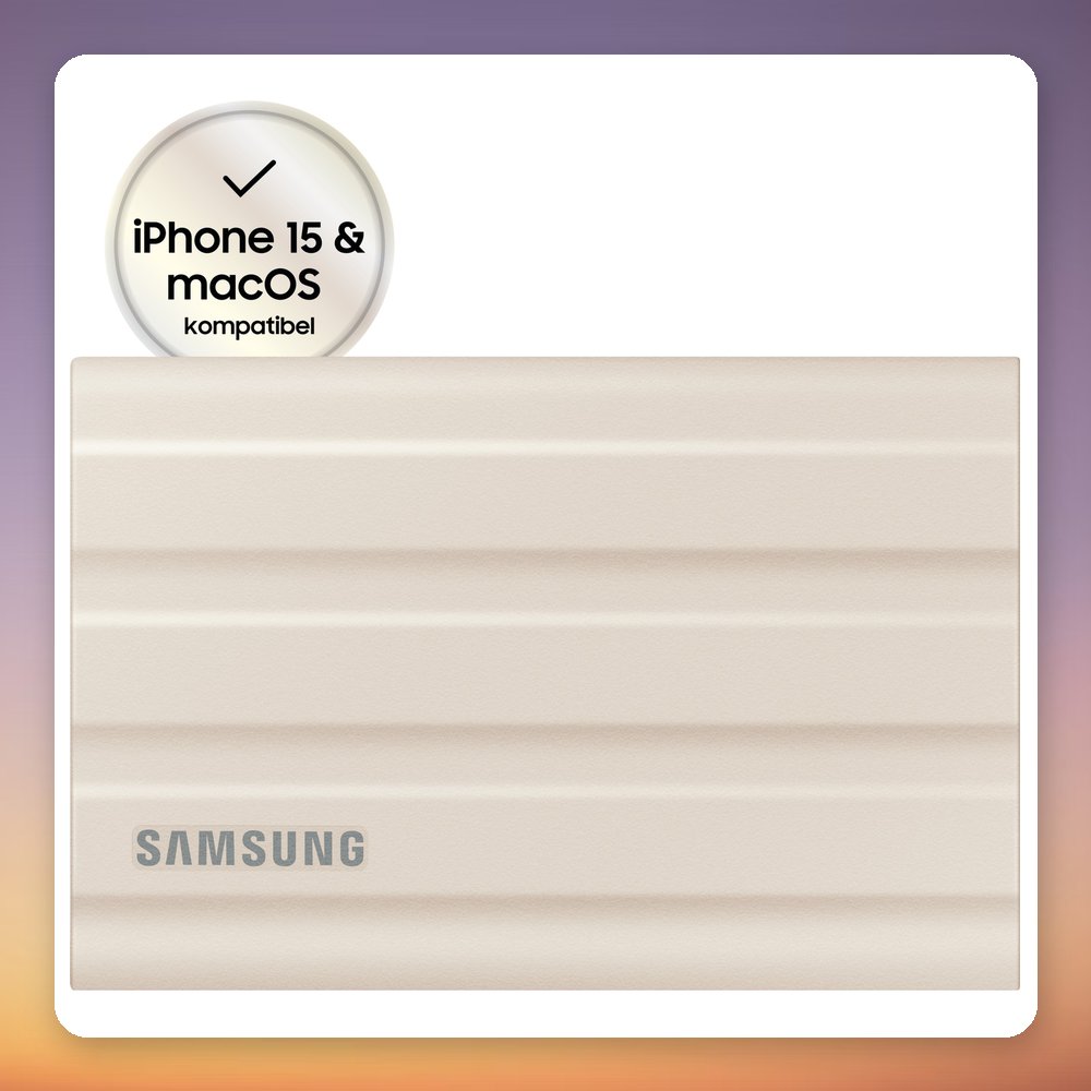 Samsung Portable SSD T7 Shield 2 TB External USB 3.2 Gen 2, Beige