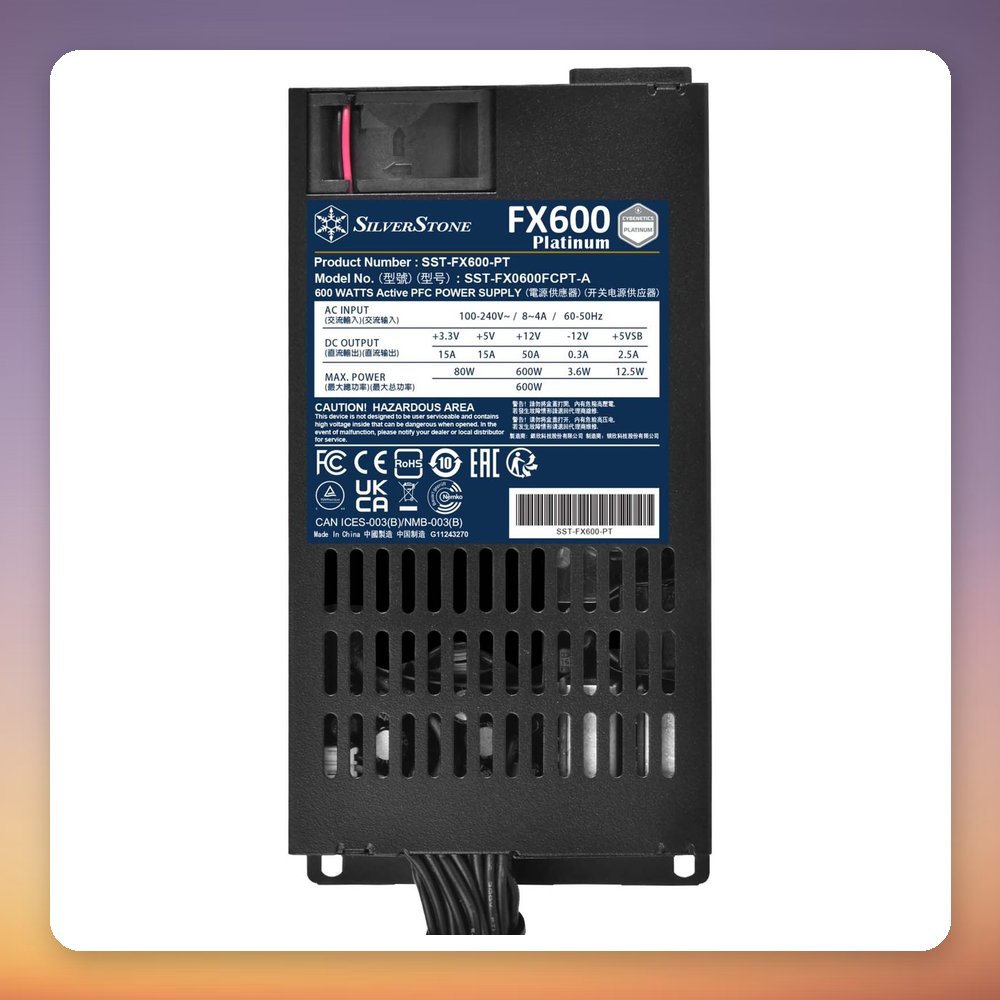 SilverStone FX600 Platinum 600W Cybenetics Platinum Flex ATX PSU – image 5