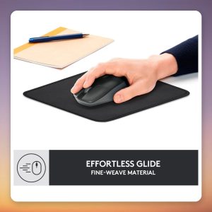 Logitech Studio Mouse Pad, Black, 230 x 200 mm, Water-Resistant, Non-Slip Base
