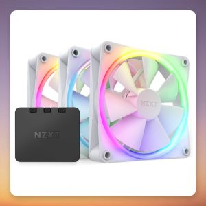 NZXT F120 RGB 120 mm Case Fan Triple Pack with RGB & Fan Controller, White