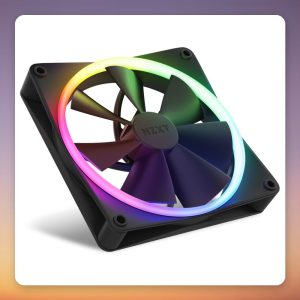 NZXT F140 RGB Twin Pack 140 mm PWM Case Fans with RGB & Fan Controller, Black