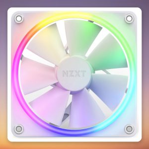 NZXT F120 RGB 120 mm PWM Case Fan, White, Single Pack, Without Controller