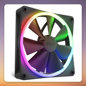 NZXT F140 RGB 140 mm PWM Case Fan, Black, Single Pack (No Controller)
