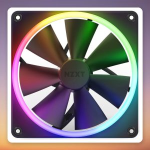 NZXT F140 RGB 140 mm PWM Case Fan, Black, Single Pack (No Controller)