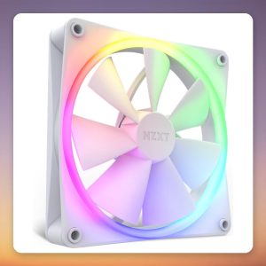 NZXT F140 RGB 140 mm PWM Case Fan, White, Single Pack, No Controller