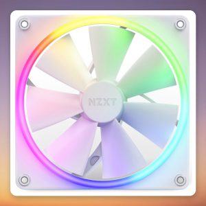 NZXT F140 RGB 140 mm PWM Case Fan, White, Single Pack, No Controller