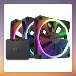 NZXT F120 RGB 120 mm Case Fans, Black, 3-Pack with RGB & Fan Controller