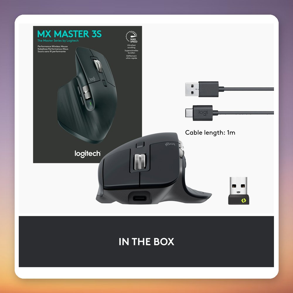 Logitech MX Master 3S Wireless Mouse 8000 DPI Logi Bolt Bluetooth Graphite – image 3