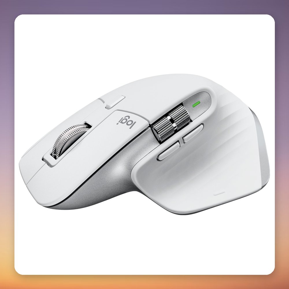 Logitech MX Master 3S Wireless Mouse, 8000 DPI, Logi Bolt/Bluetooth, Light Grey