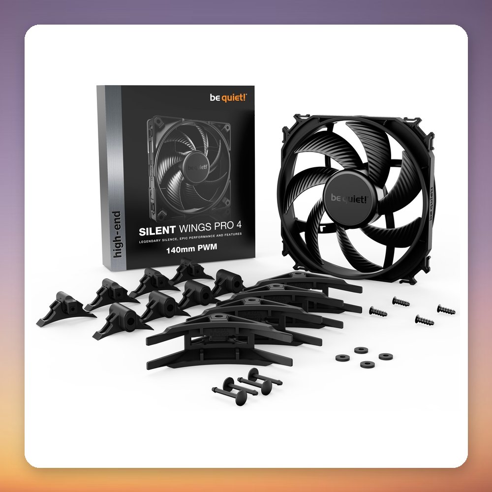 be quiet! Silent Wings PRO 4 140 mm PWM Fan, Black, 2400 RPM, Single Pack – image 5