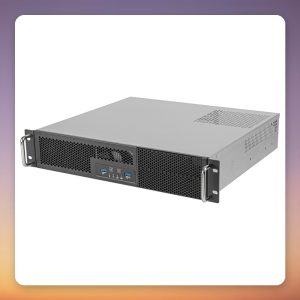 SilverStone RM23-502-MINI 2U Micro-ATX Rackmount Server Case, Grey/Black