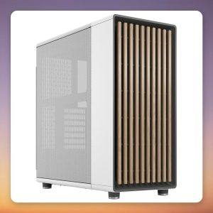 Fractal Design North Chalk White Mesh ATX Mid Tower Case, Oak Front, 2x 140 mm Fans