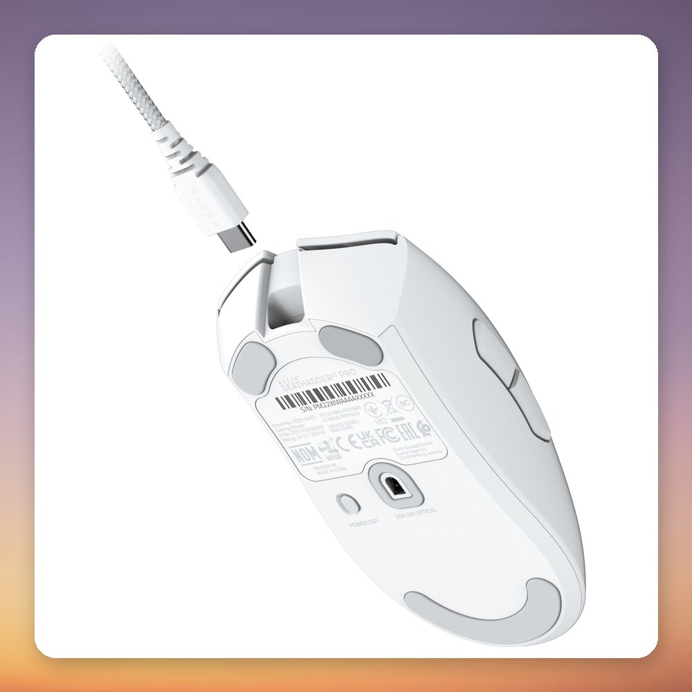 Razer DeathAdder V3 Pro Wireless Gaming Mouse, White, 30,000 DPI, 60 g – image 5