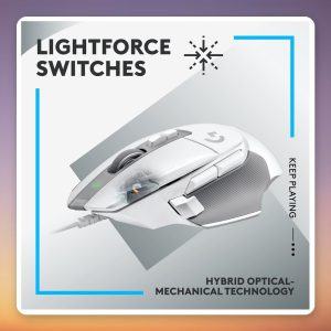 Logitech G502 X HERO 25K Wired Gaming Mouse, White, 25,000 DPI