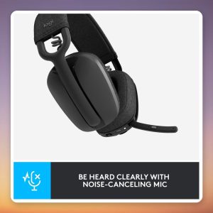 Logitech Zone Vibe 100 Wireless Over-Ear Headset, Black, Bluetooth, USB-C