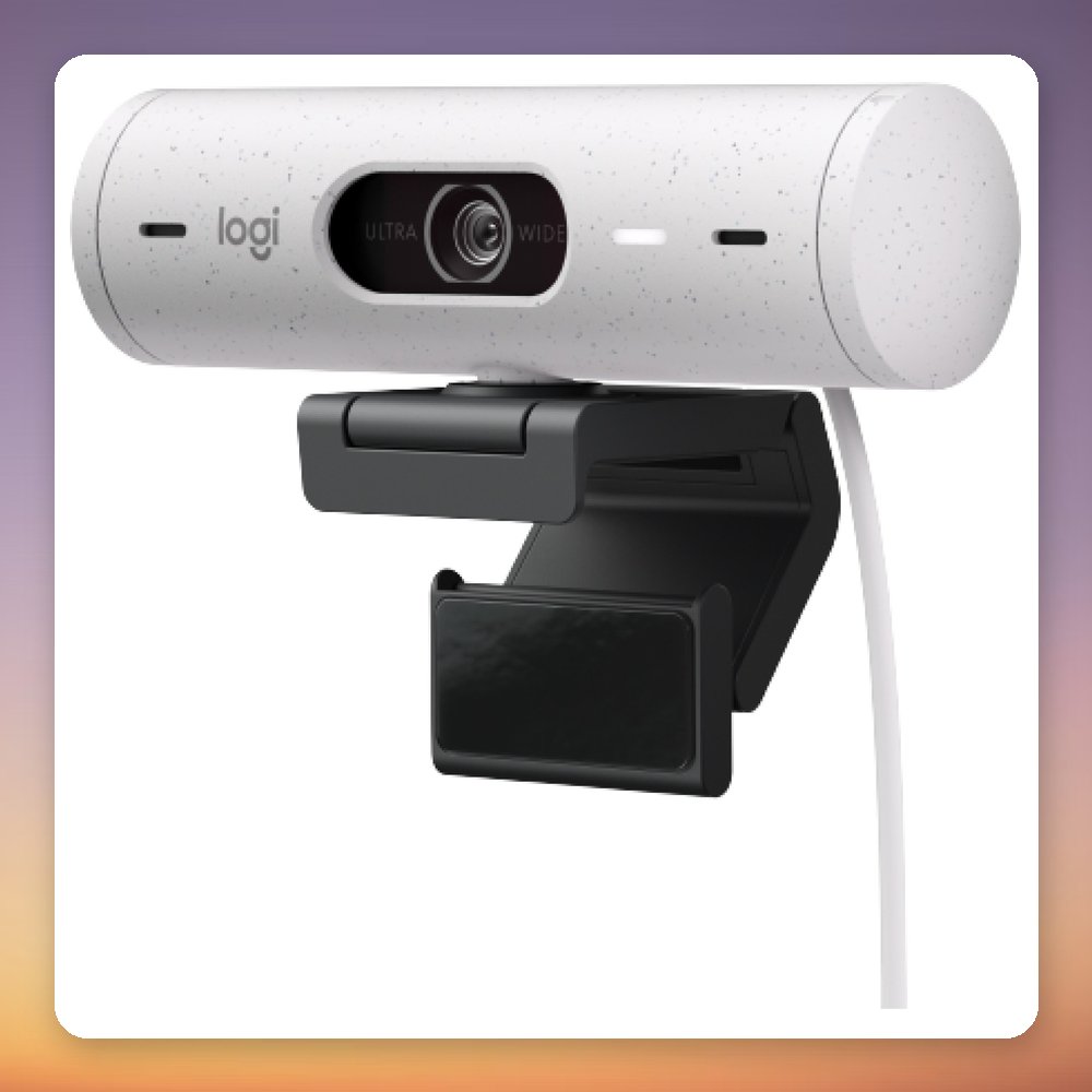 Logitech Brio 500 Full HD 1080p USB-C Webcam with Auto-Framing, Off-White