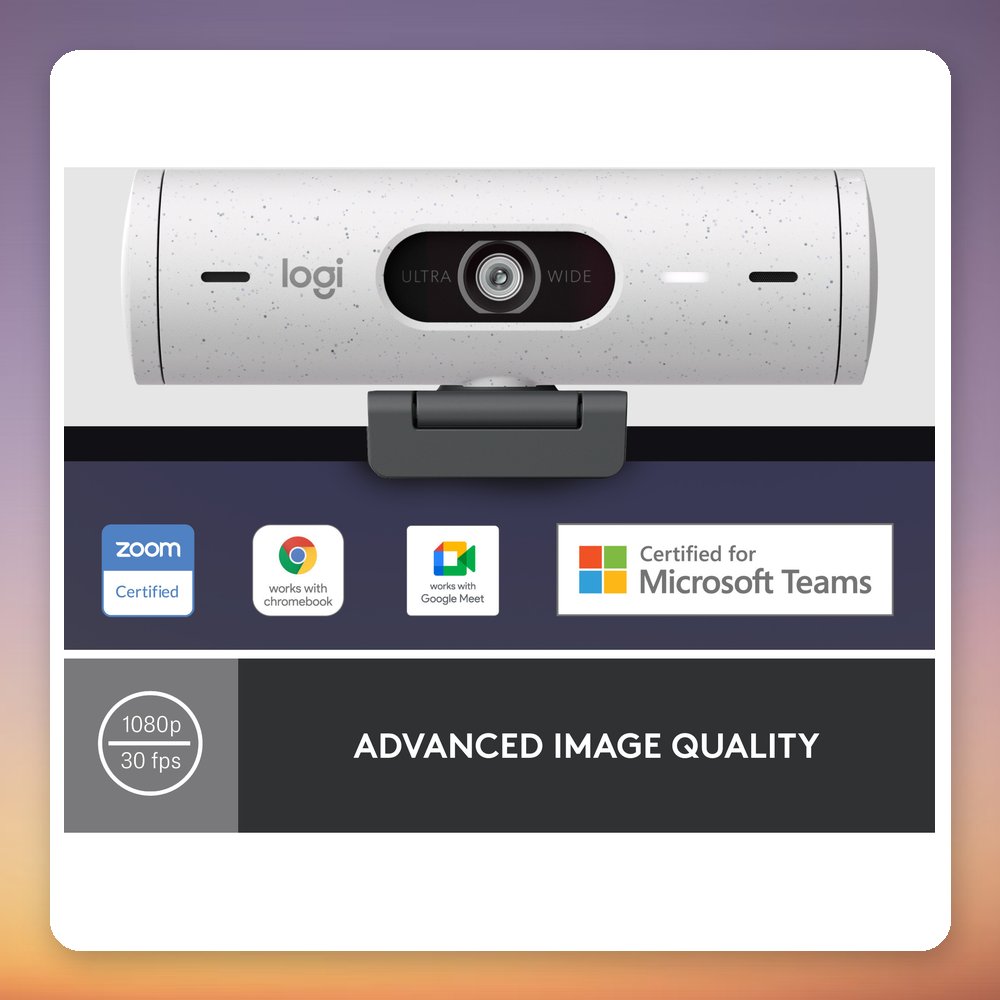 Logitech Brio 500 Full HD 1080p USB-C Webcam with Auto-Framing, Off-White – image 6